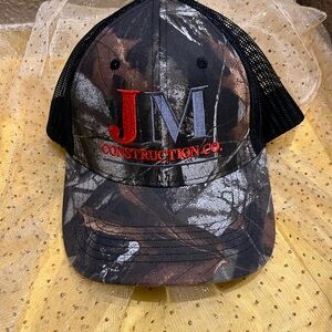 New trucker hat black and camo adjustable band larger size